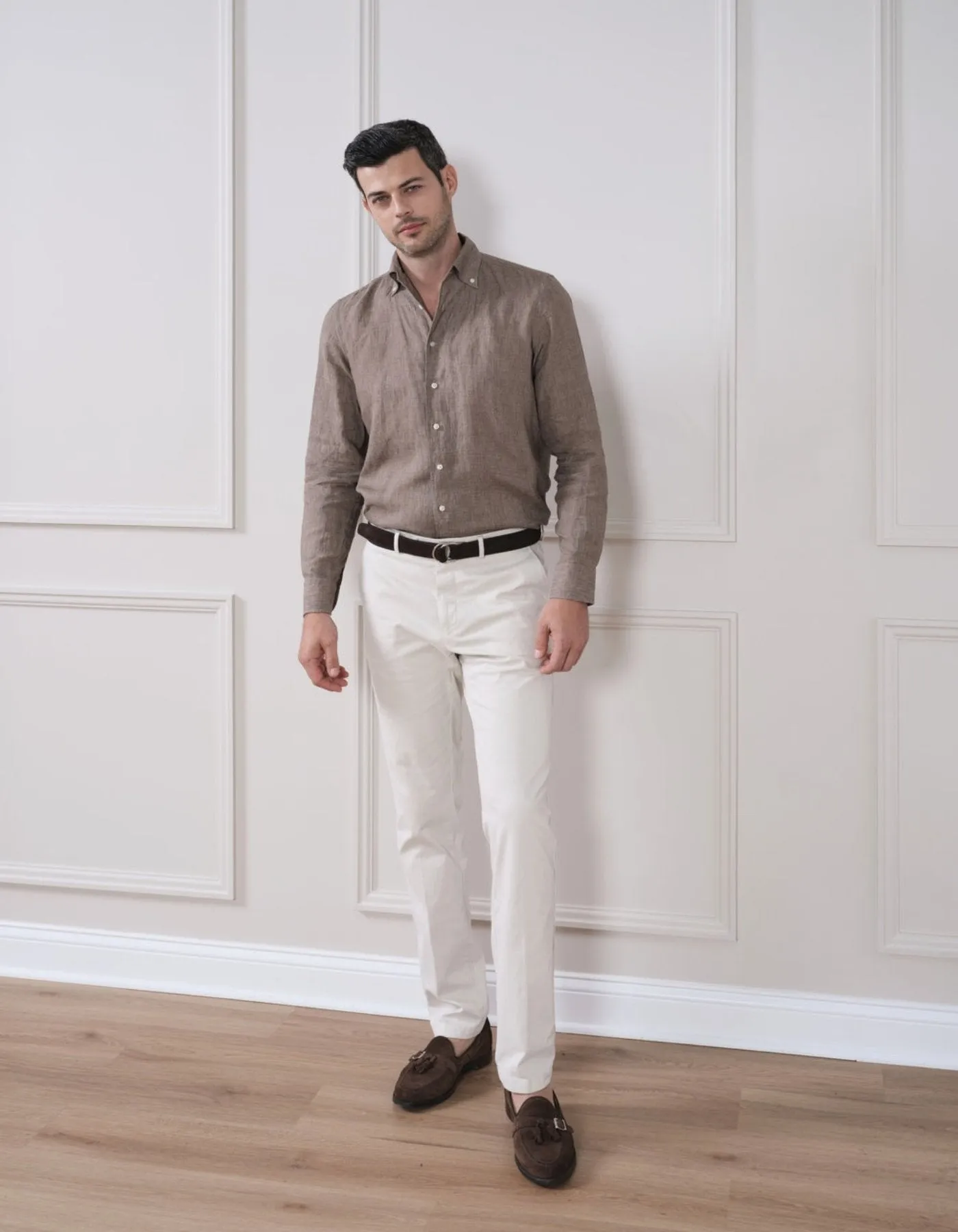 LUXURY LINEN BUTTON DOWN COLLAR SHIRT