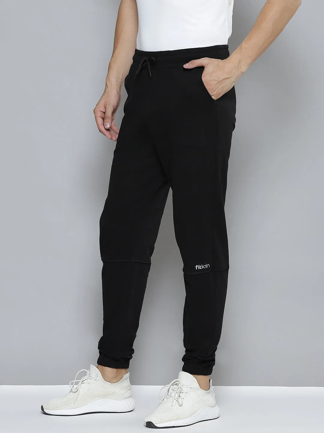 Men Black Solid Relaxed Fit Gym Joggers