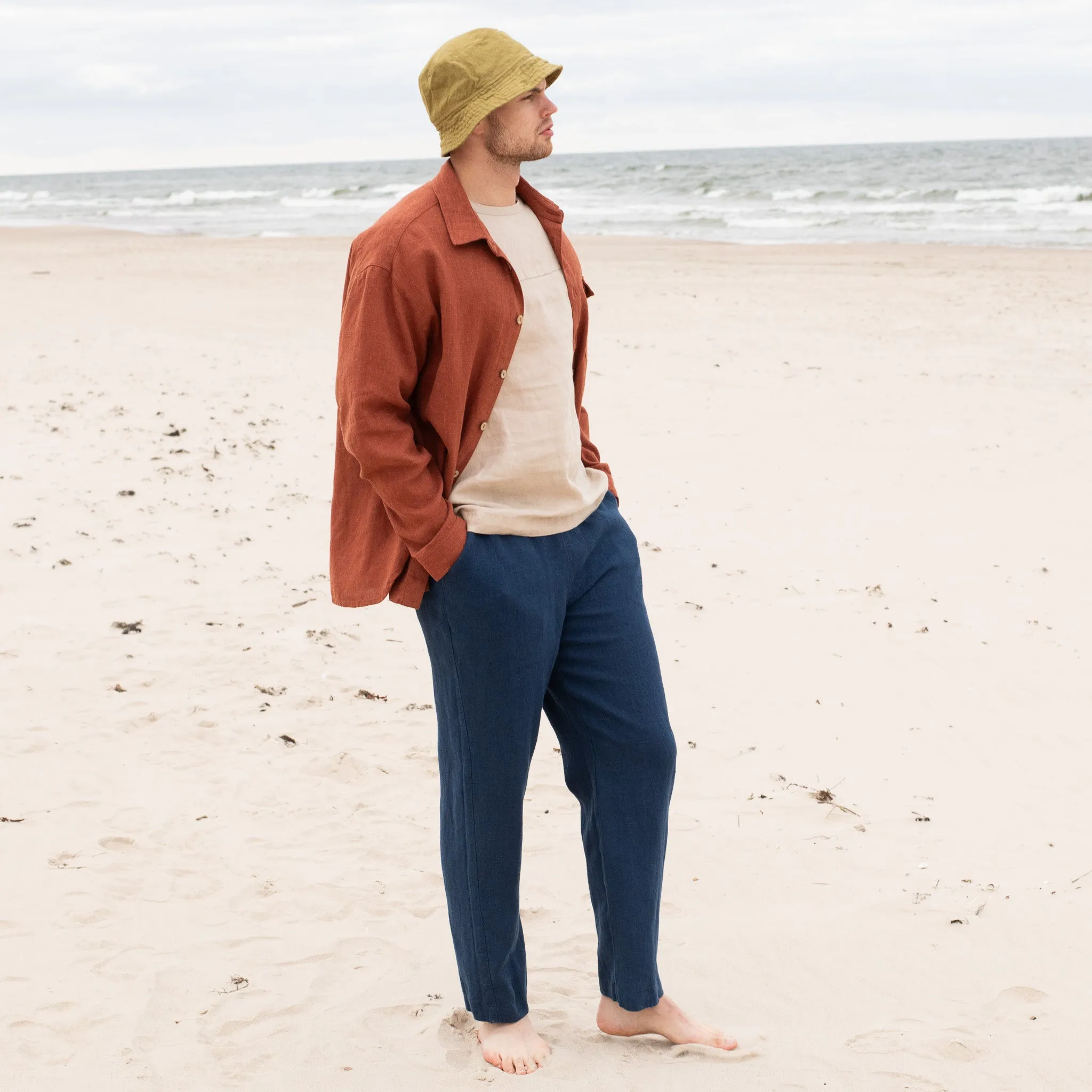 Men’s long sleeve linen shirt MONTREAL in HEAVY linen