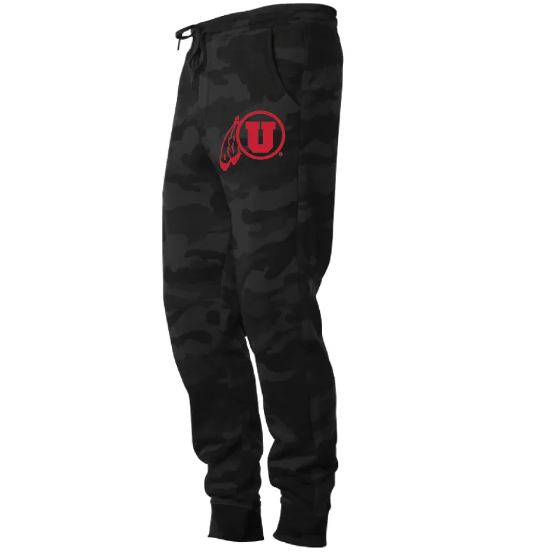 Men's Midweight Fleece Black Camo Joggers