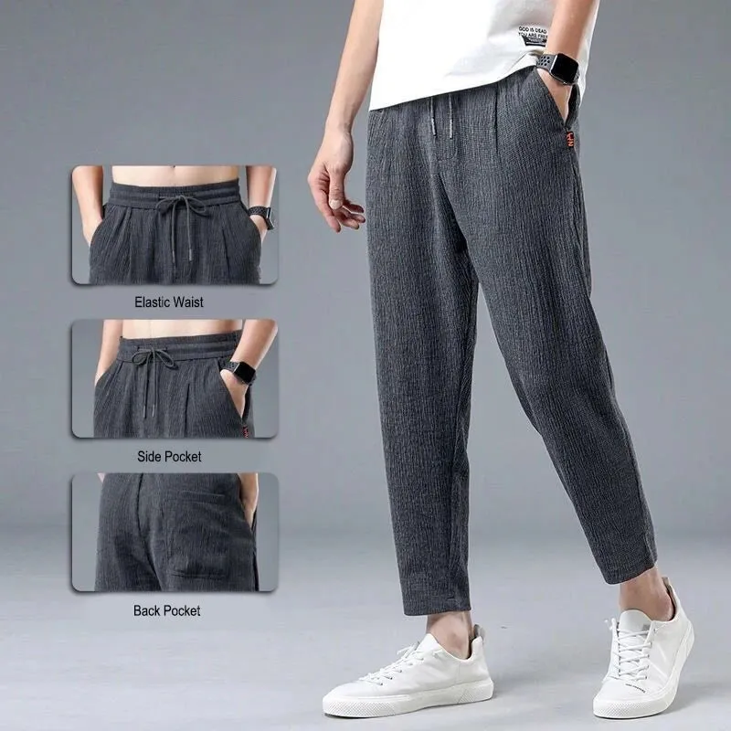 OB Ice Silk Linen Casual Sport Pants