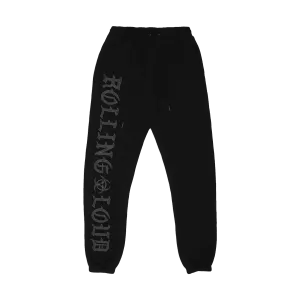 OE Heavyweight Embroidered Black Sweatpants