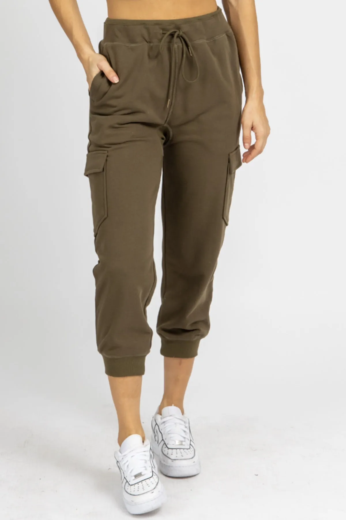 OLIVE CARGO RELAXED JOGGERS