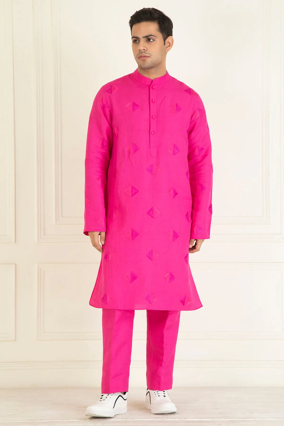 Pink Comfort Fitted Kurta Set