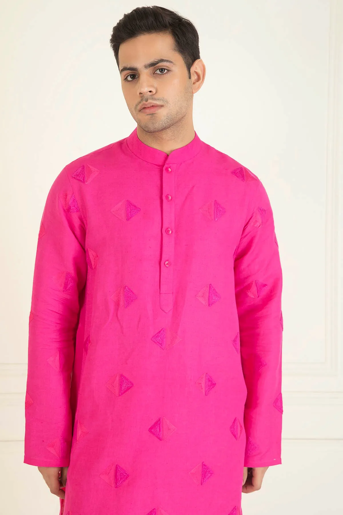 Pink Comfort Fitted Kurta Set