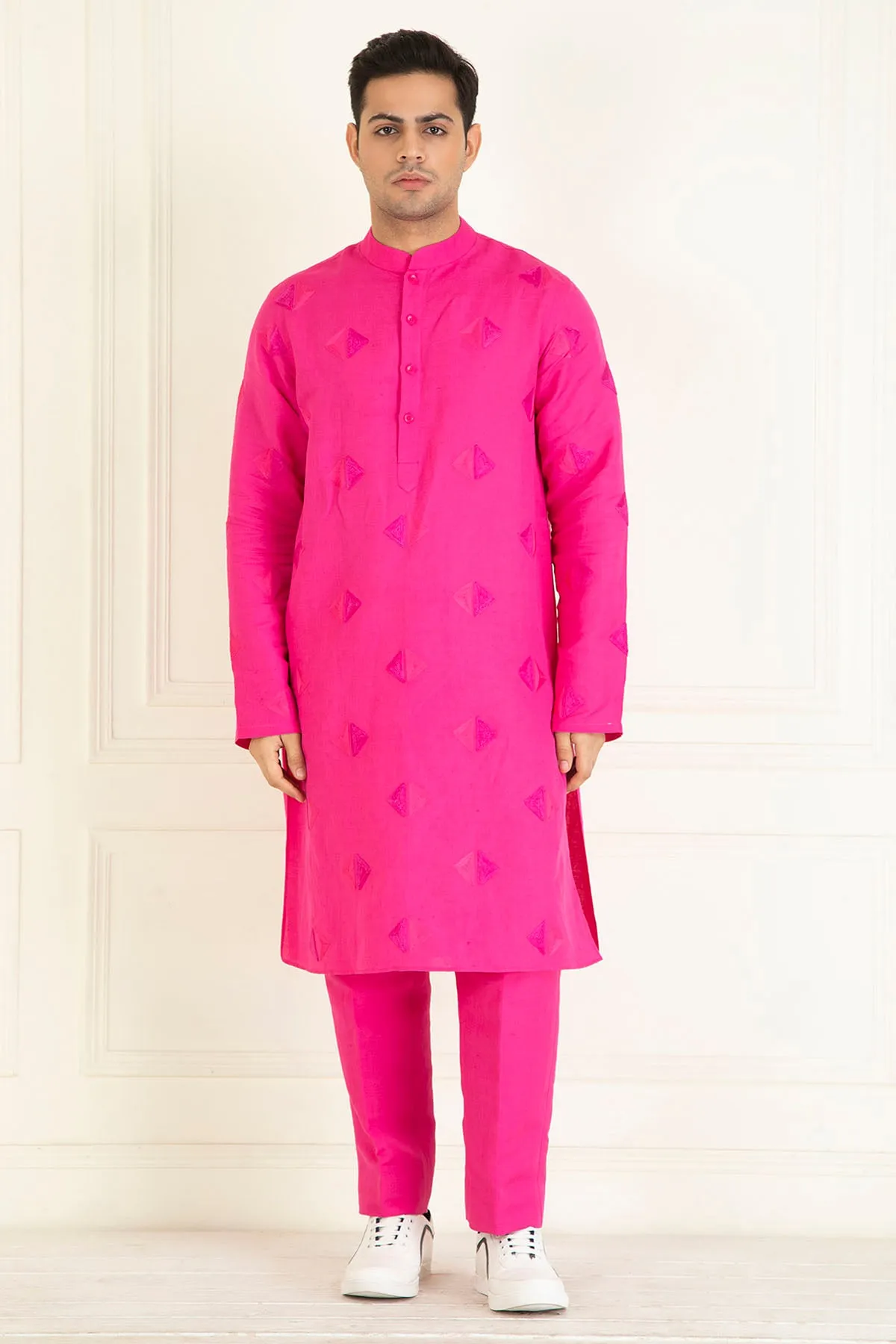 Pink Comfort Fitted Kurta Set