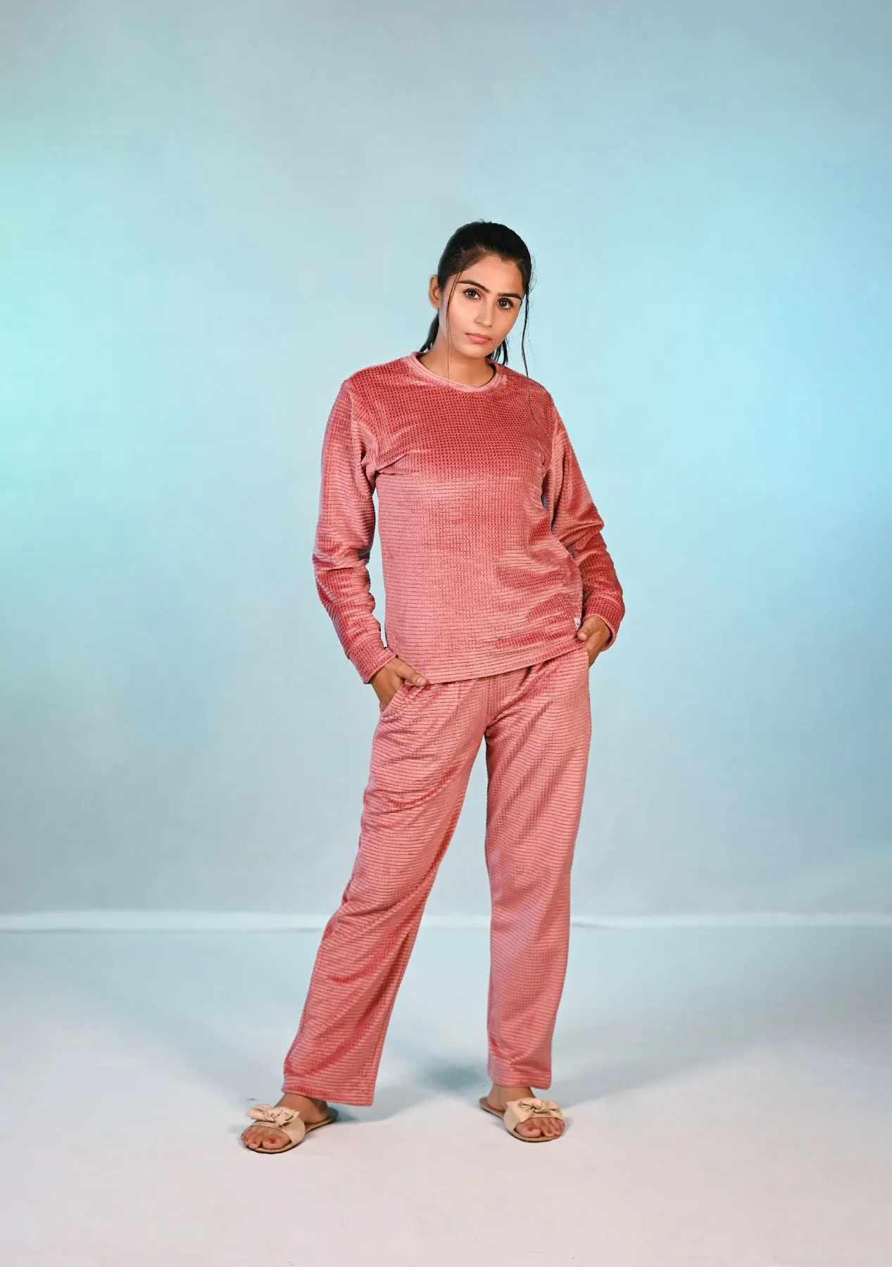 Premium Velvet Nightwear - PEACH