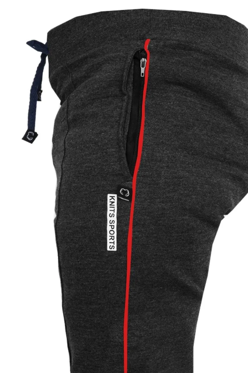 Romano nx Men's 100% Cotton Joggers Trackpants with Two Side Zipper Pockets in 4 Colors