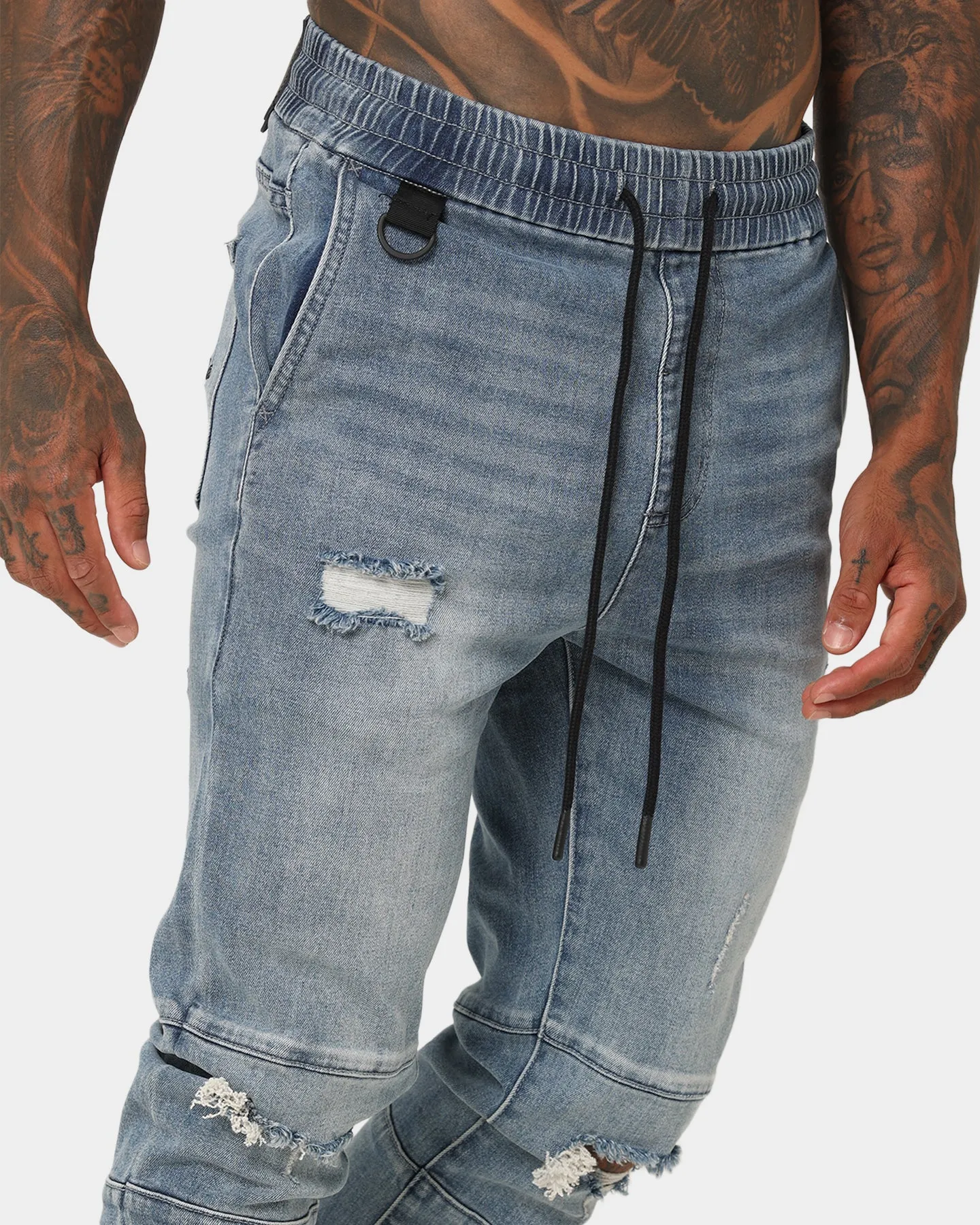 Saint Morta Doomsday Distressed Joggers Vintage Blue