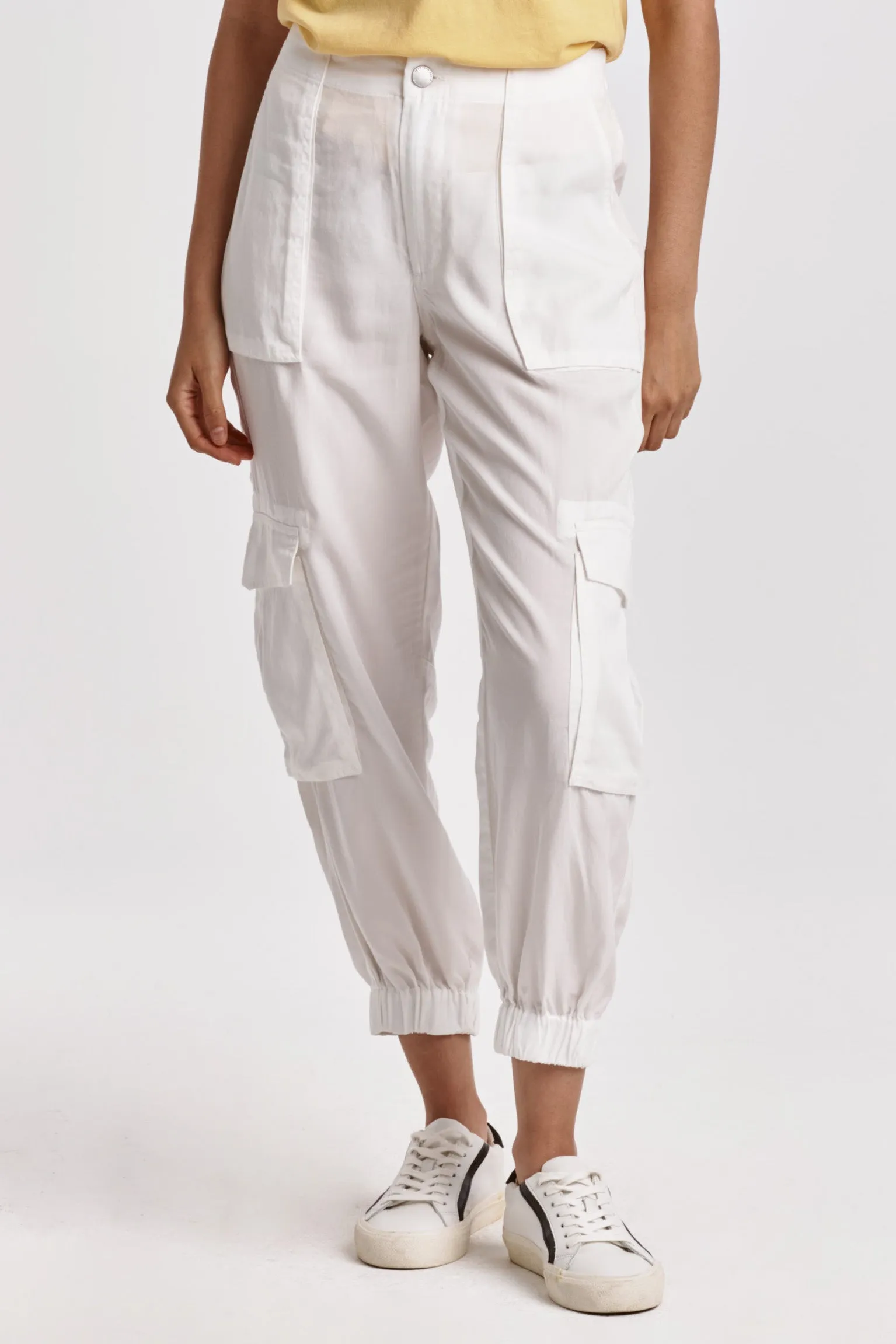 SANDY SUPER HIGH RISE ANKLE TROUSER PANTS WHITE