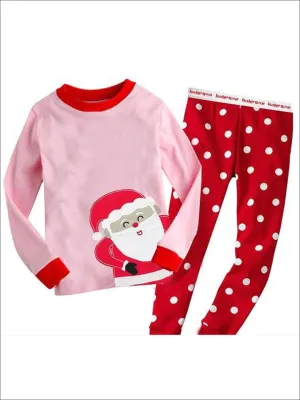 Santa Claus Polka Dot Holiday Pajama Set