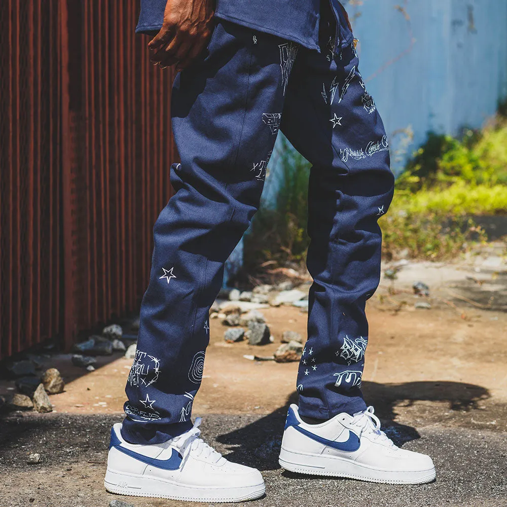 Scribblez Work Pants Navy