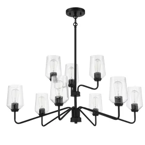 Shayna 9 Light Chandelier in Flat Black