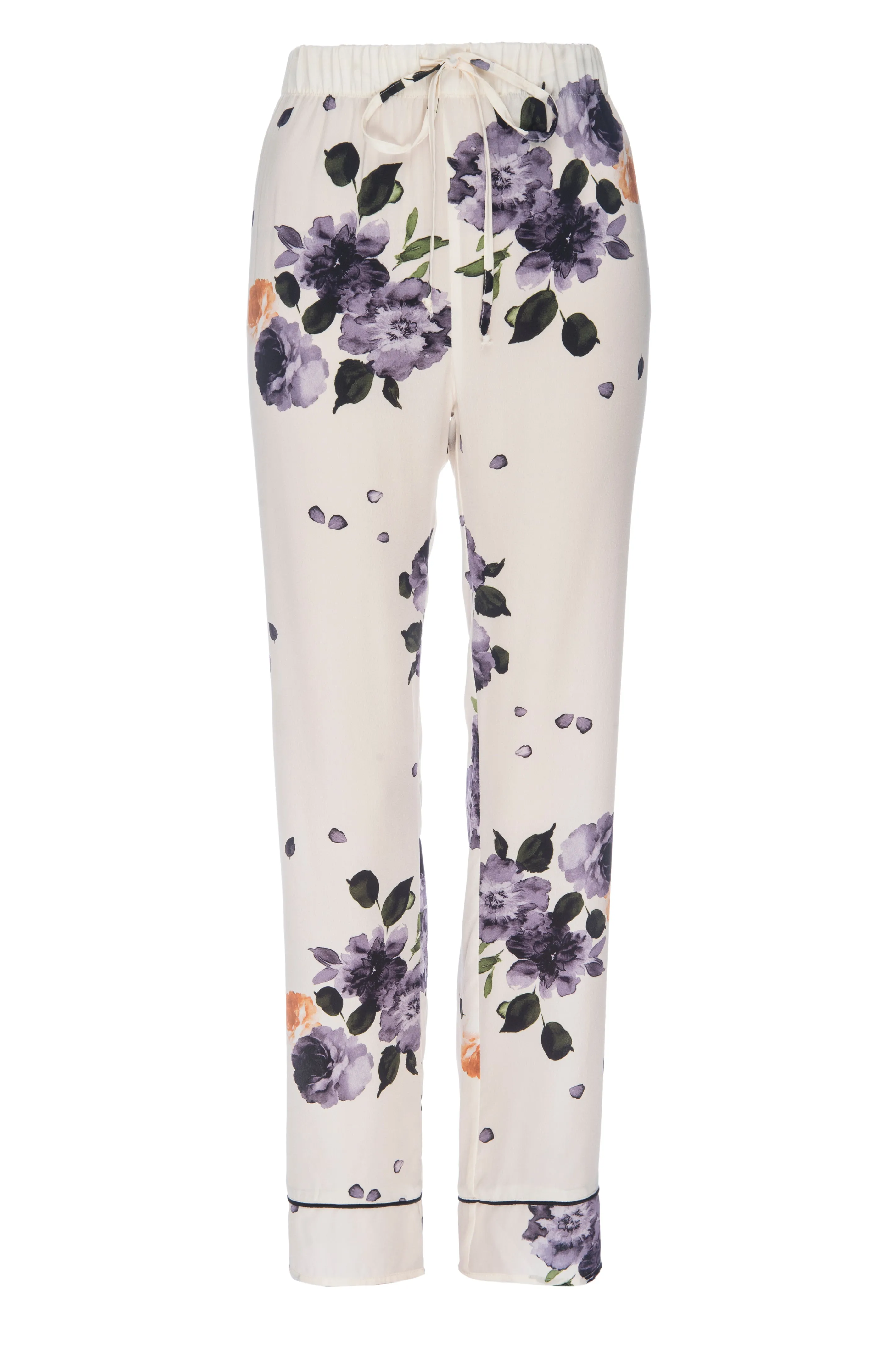 Silk Pants: Garden Floral Print