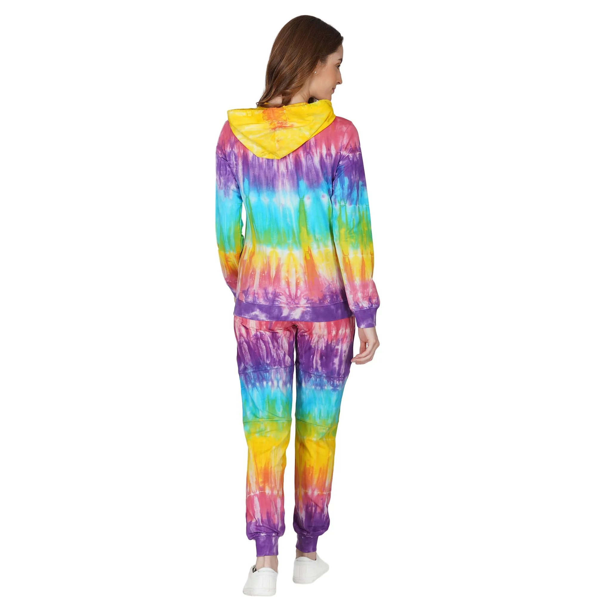 SLAY. Women's Rainbow Tie Dye Hoodie & Joggers Co-ord Set