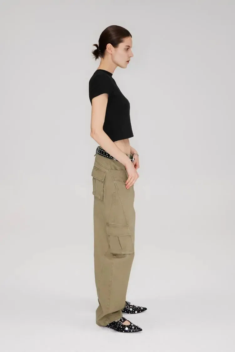 Structured Baggy Green Cargo Pants