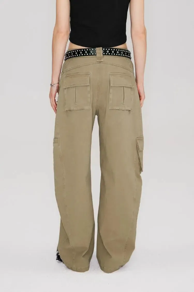 Structured Baggy Green Cargo Pants