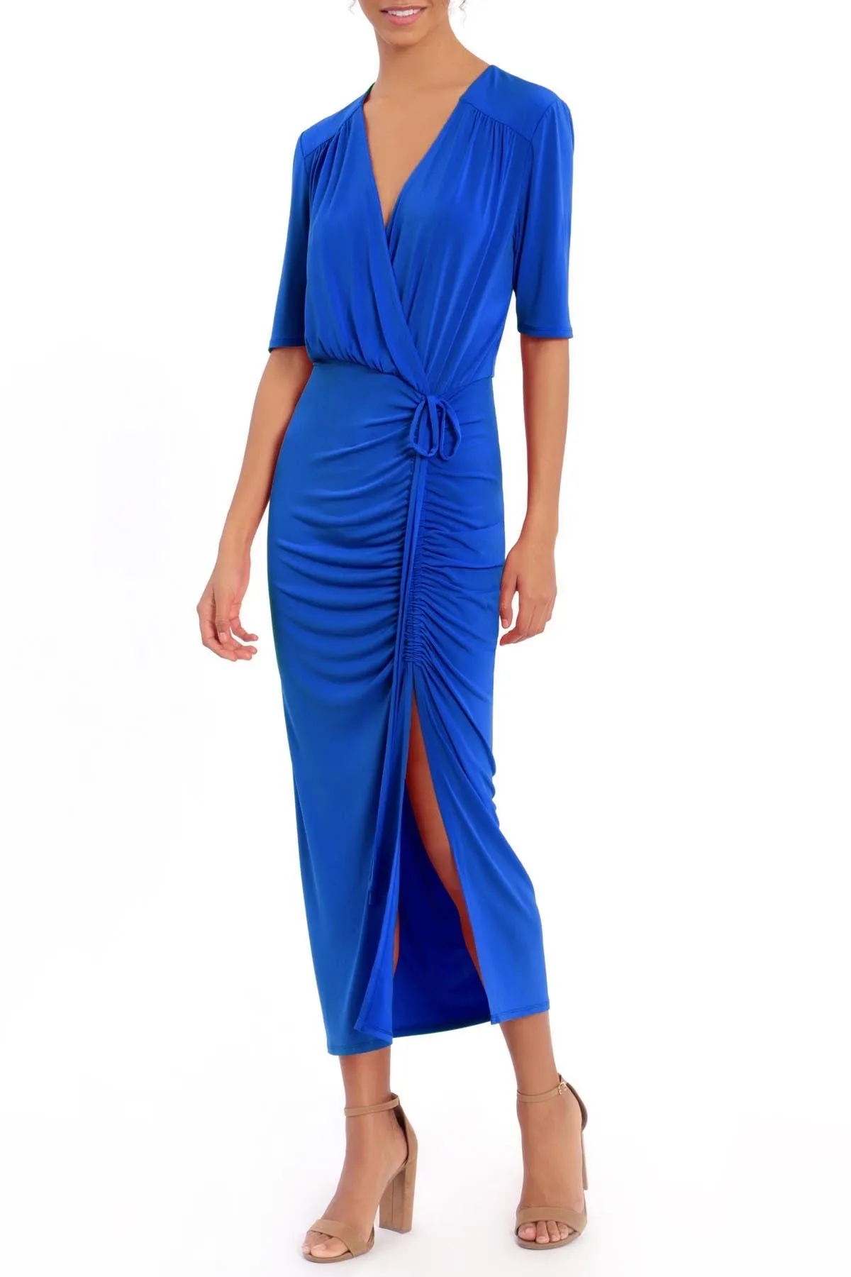 Surplus Shirred Drawstring Midi Dress