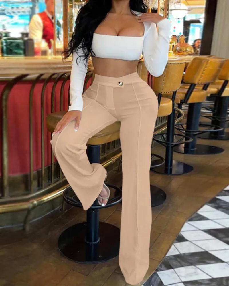 Temperament Versatile Flared Trousers