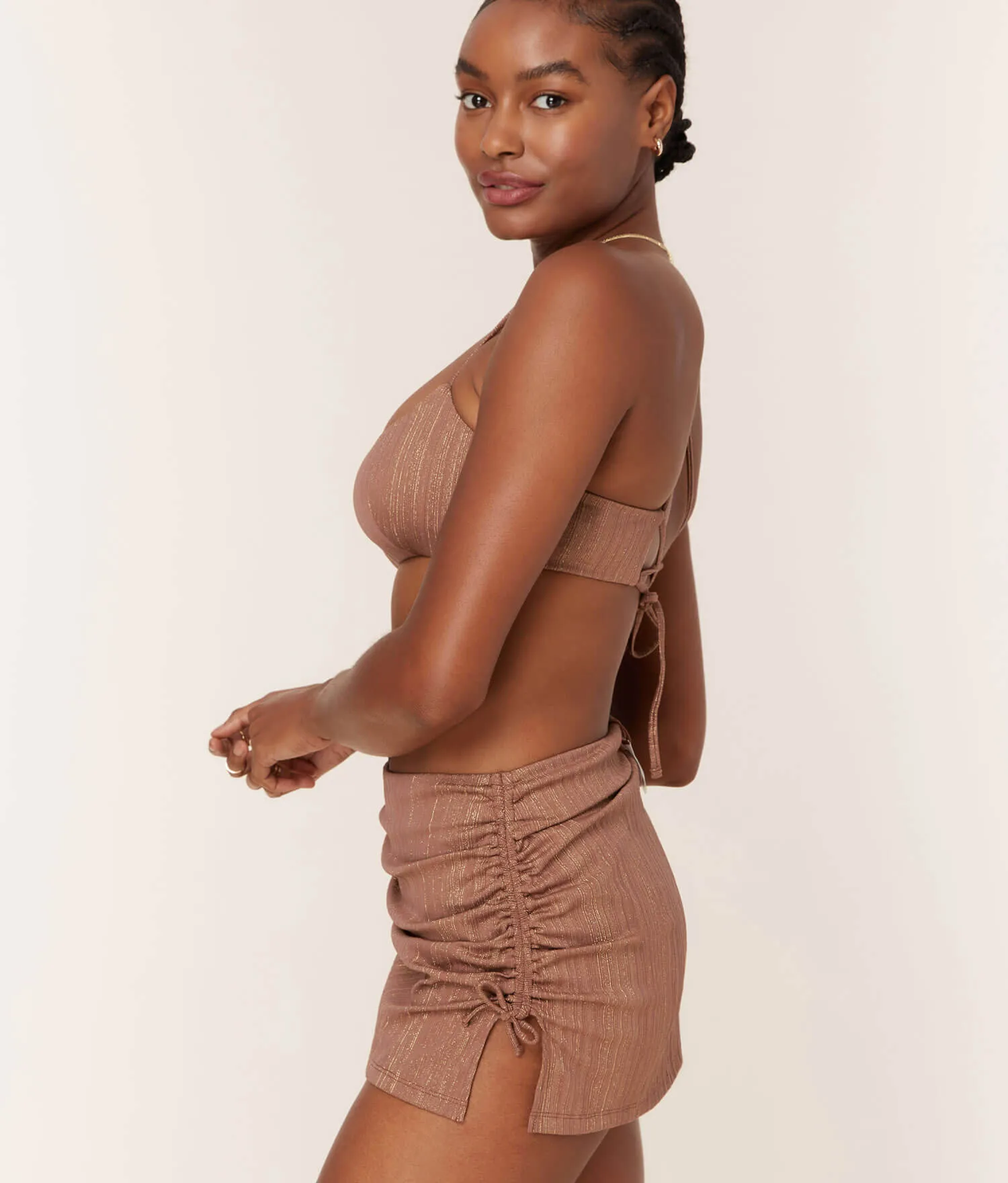 The Waikiki Swim Skirt - Sparkle - Latte