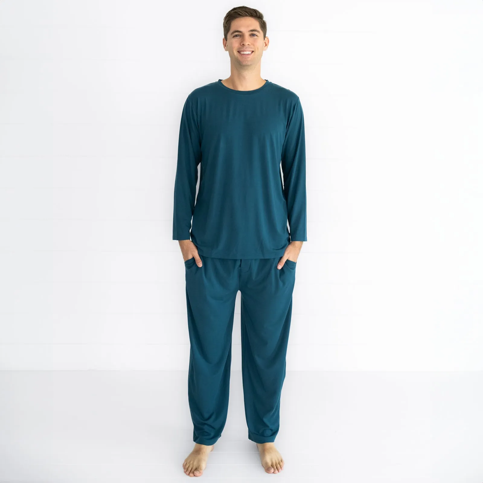 Twilight Teal Cozy Men's Pajama Pants