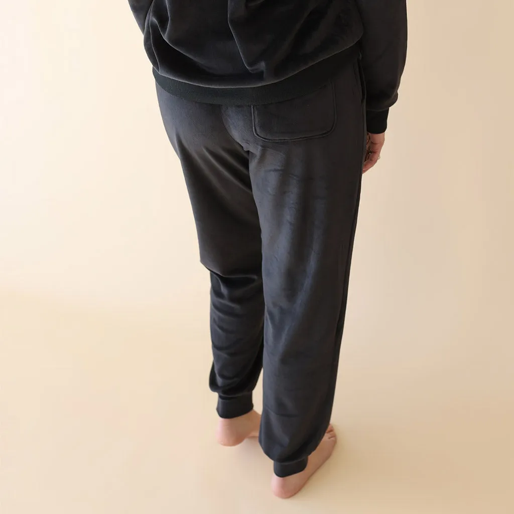 Women's Black Velour Joggers