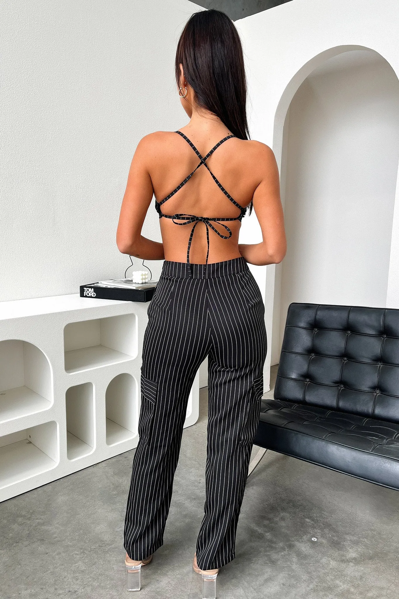 Xena Pants - Black Pinstripe