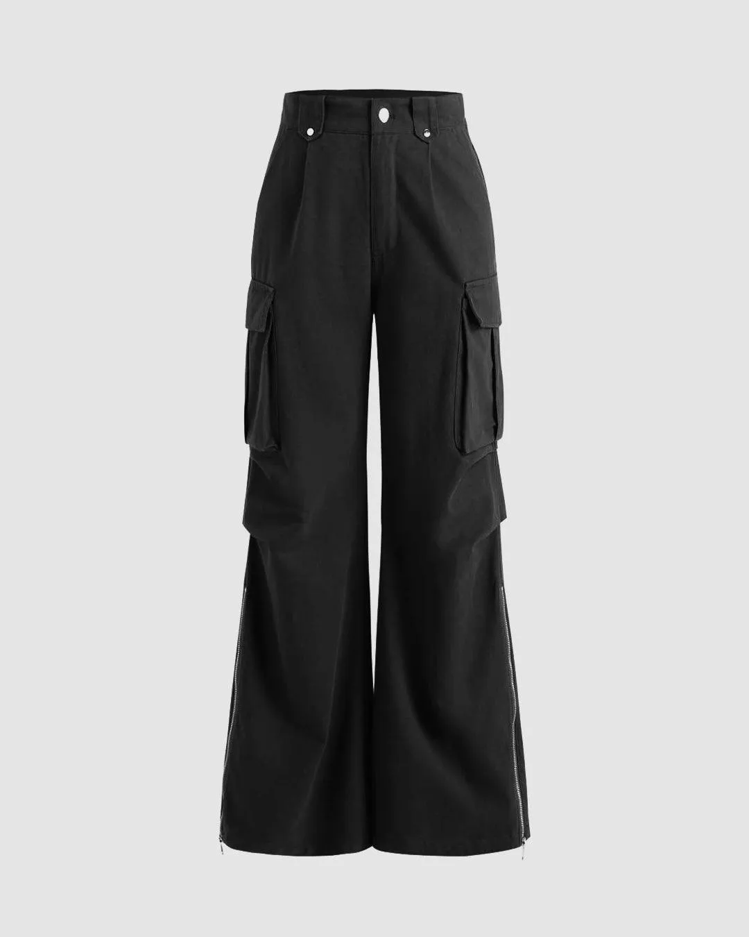 Y2K Baggy Fit Women Cargo In Black